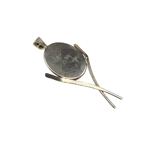 Tigers Eye Pendant Sterling Silver Branch Design Handmade Boho Jewelry - Picture 4 of 8